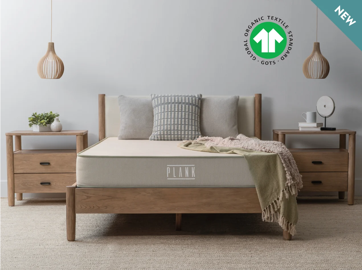 Plank Natural Firm mattress in a bedroom setting