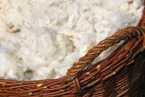 British Organic Wool in a basket